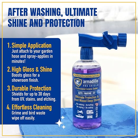 Professional Ceramic Coating for Cars, Motorcycles, Boats & RVs – Hydrophobic Car Ceramic Coating Spray-On Sealer – Paint Protection & Deep Shine – 12 oz Sprayer