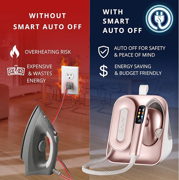 SALAV DuoPress Smart Deluxe Steam Station, Garment Steamer & Iron (C-Rose Gold)