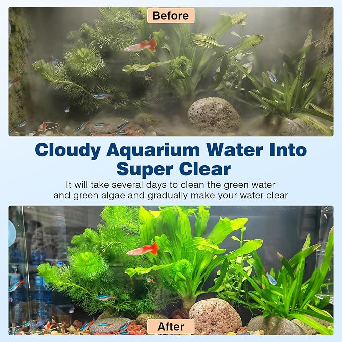 hygger 11W Aquarium U-V Light with Timer, 360° Protective Shield Clean Lamp for Green Water & Algae, Amphibian Small U-V Light for 60-180 Gal Freshwater & Saltwater Fish Tanks