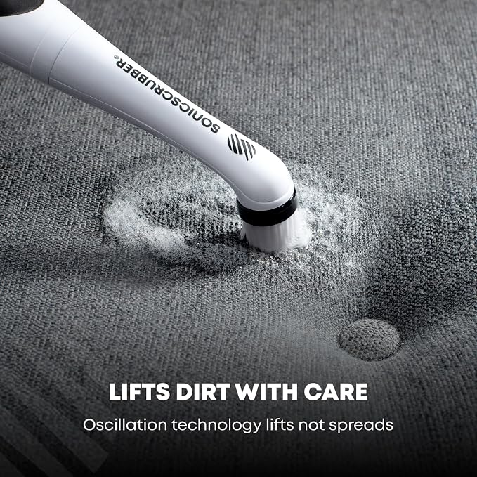 SonicScrubber Household Cleaning Brush Power Scrubber - Electric Spin Scrubber Brush for Home, Kitchen & Bathroom - Grout Cleaner & Removes Mould (Washing-Up System Spin Brush)