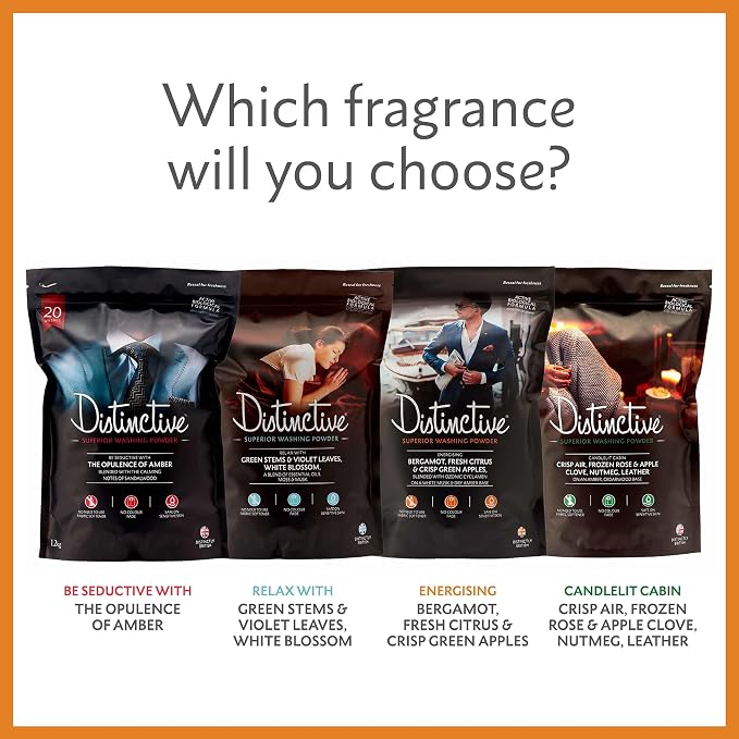 Distinctive/Powder Laundry Detergent/Bio Washing Powder/Masculine Energising Fragrance/Eco Laundry Detergent (Pack of 1)