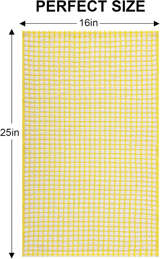 Kitinjoy Cotton 12 Pack Terry Kitchen Towels, 16 x 25 Inches Super Soft and Absorbent Dish Towels, Quick Drying Hand Towels for Kitchen Drying, Yellow