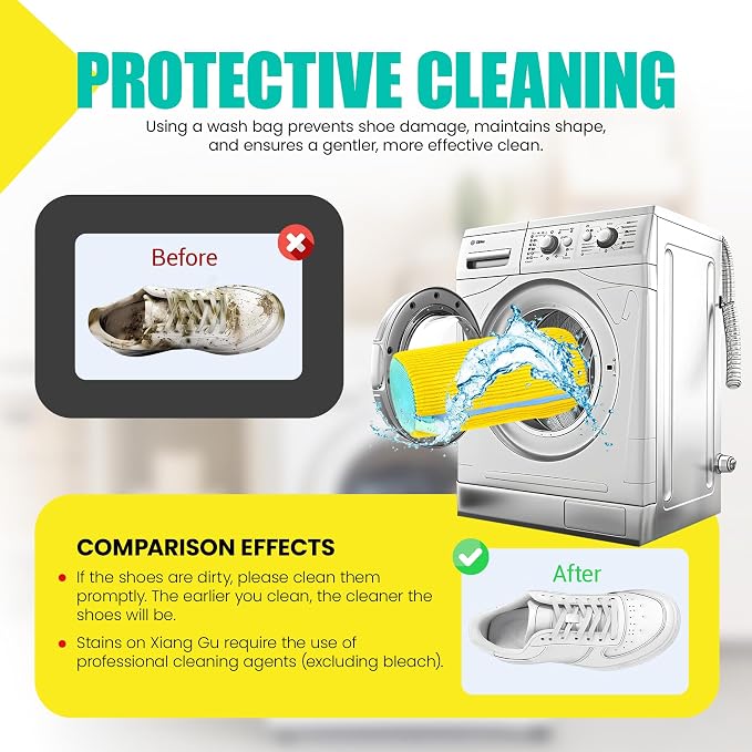 2 Pack (XXL) Shoe Washing Machine Bag: Laundry Bag for Washing Machine - Reusable Cleaning Laundry bag for Sneaker, Tennis Shoe, Cleaner Kit, 360° Deep Clean with Shape keeper (2 PCS)
