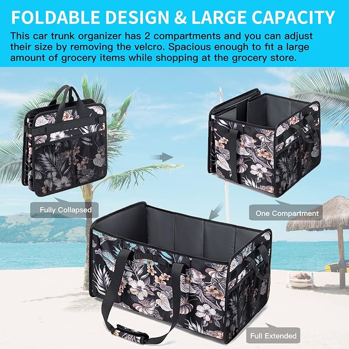 Extra Large Utility Tote Bag with Wire Frame Reusable Grocery Bags Foldable Heavy Duty Shopping Bags for Groceries Collapsible Totes with Handles for Carrying Heavy Loads Storage Car Trunk