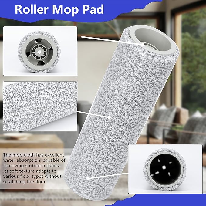 Replacement Parts Accessories Compatible with ECOVACS DEEBOT X9 PRO Omni/ X9 PRO Robot Vacuum (2 Roller Brushes + 6 Mopping Cloths + 6 Filters + 6 Side Brushes + 6 Dust Bags) (X9 PRO Omni/X9 PRO kits)