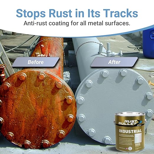 RUST BULLET Industrial - Metallic Gray - Six Shooter (6) 4 Oz Kit - Rust Preventative Coating for Industrial, Marine, Home and Farm Projects, Chip and UV Resistant, Durable Finish