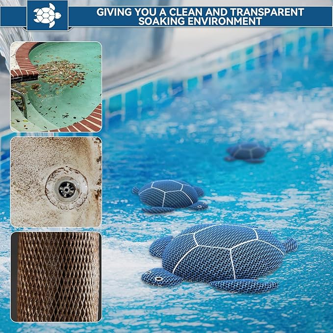 6 Inches Hot Tub Scum Absorber,Hot Tub Sponge for Scum Reusable Spa & Pool Cleaner Hot Tub Oil Absorbing Scum Absorber Keeps Water Clean,Eliminates Scum & Dirt,Blue,2 Pack
