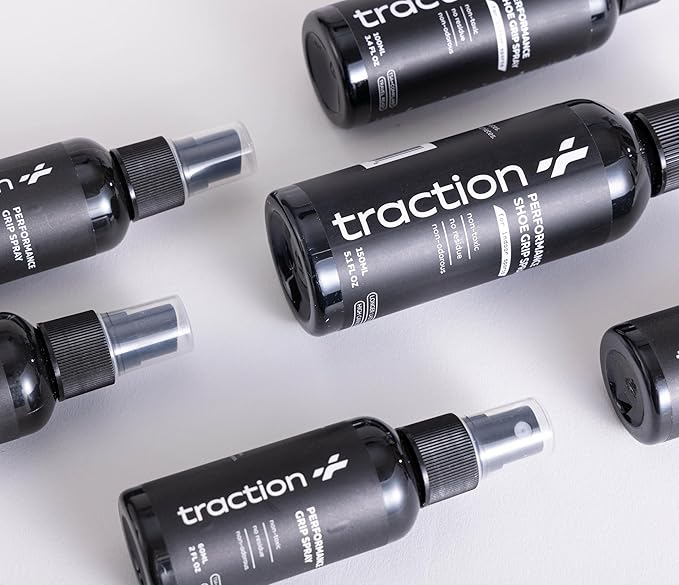 Traction+ Premium Shoe Grip Spray – Trusted by Collegiate & Pro Athletes | Restores Squeaky Court Traction | Natural, Odorless Anti-Slip Spray for Basketball, Volleyball & Pickleball