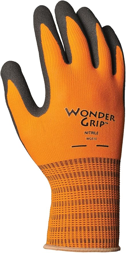 Wonder Grip Bellingham 510 Extra Tough Gloves - Medium - Orange/Black - Nitrile Palm