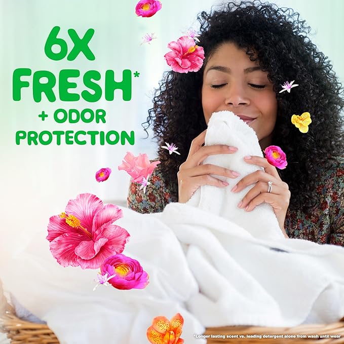 Bundle of Gain Liquid Laundry Detergent, Happy, HE Compatible, 154 fl oz, 107 Loads + Gain In-Wash Laundry Scent Booster Beads, Happy Scent, 24 oz