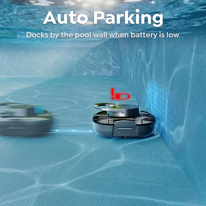 S1 Pro Cordless Robotic Pool Cleaner, 130-Min Runtime, Cleans Up to 1,292 Sq.Ft, Dual-Motor Pool Vacuum, Automatic Cleaner with Large Filter Basket, Fast Charging & Self-Parking (Graphite Gray)
