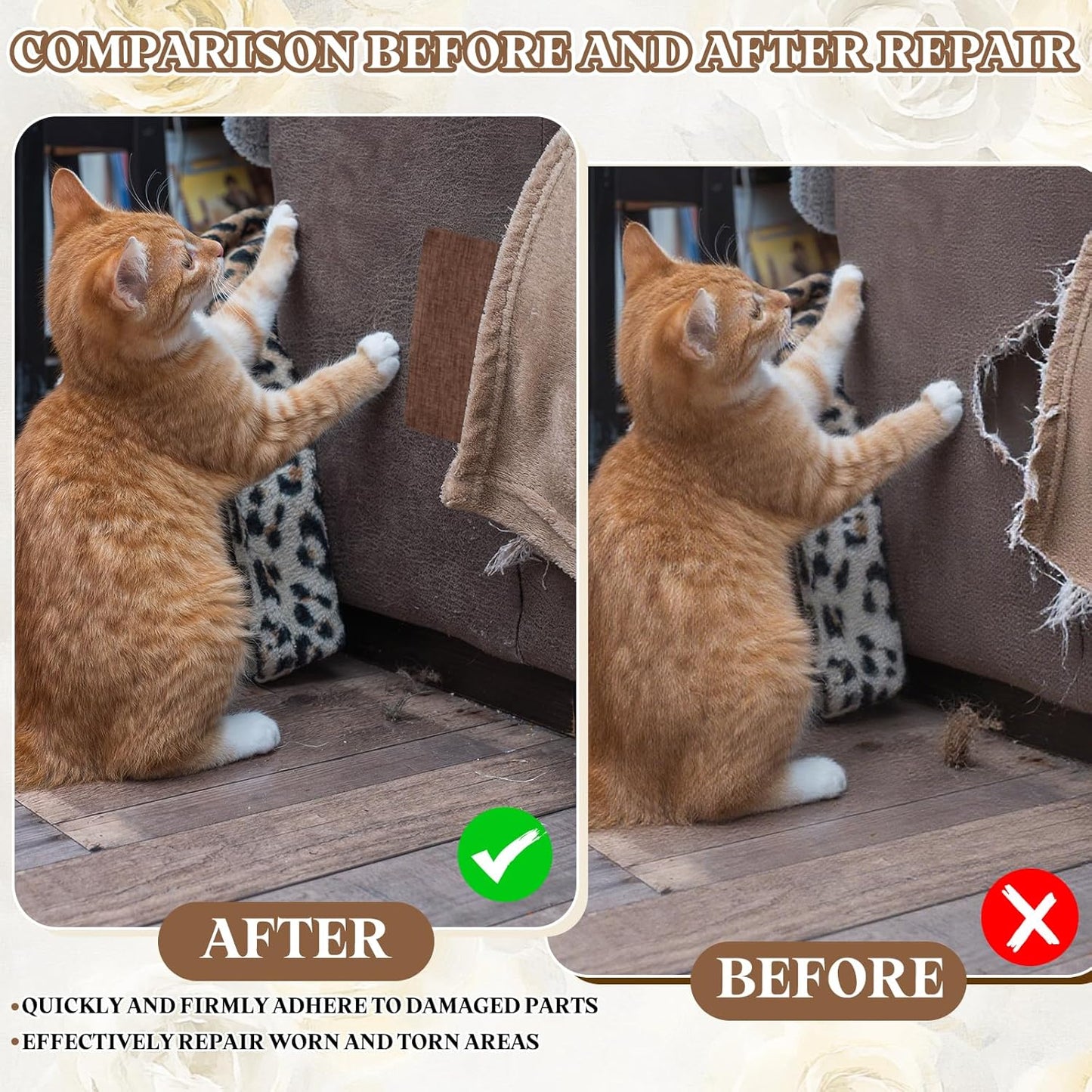 PATIKIL Linen Repair Patch, 8 x 11 Inch Self-Adhesive Linen Fabric Repair Patches for Sofa Couch Clothes Handbag Tents Car Seats Furniture, White