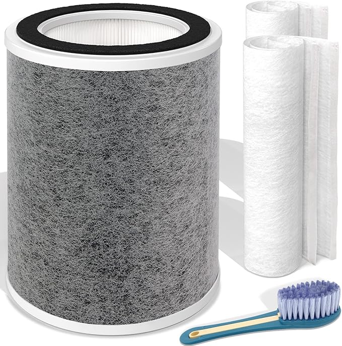 Leemone True HEPA HP201 HP202 Filter Replacement for Shark HP200 Series & HC501 HC502 UA205 Air Puri-fier MAX,3-in-1 H13 Grade Filter, Part # HE2FKBAS, HE2FKBASMB