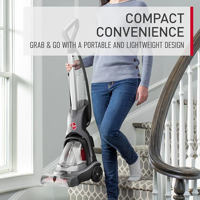 Hoover PowerDash Pet Advanced Compact Carpet Cleaner Machine, FH55050PC + 64 oz Everyday Carpet Cleaner Solution, Deep Cleaning Carpet Shampoo, AH31924