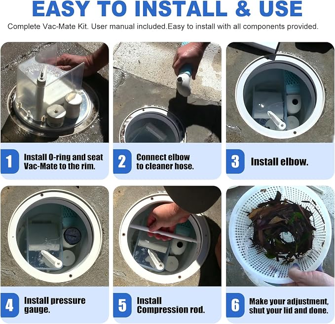 R211100 Vac-Mate Pool Cleaner Dispenser Box,Replacement Multi-Function Skimmer Attachment, Comes with Basket, Pressure Gauge & Install Kit, Fits Pentair, Certikin, Filtrite, PoolRite | Multi-Function Skimmer Attachment