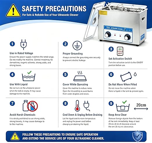 6L Ultrasonic Cleaner with Timer & Heater, Professional Ultrasonic Parts Cleaner, Knob Control Ultrasonic Cleaning Machine for Glasses Watch Jewelry Denture Dental Irrigator Parts Tools Circuit Board