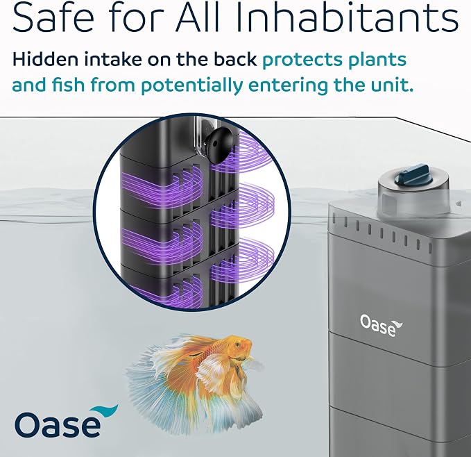 Oase EcoFlow 150 Internal Aquarium Filter – Quiet Submersible Multi-Stage Filter (Biological & Mechanical), Custom Flow, Easy-Clean Modules, For Freshwater, Saltwater Tanks up to 40 Gal (150L)