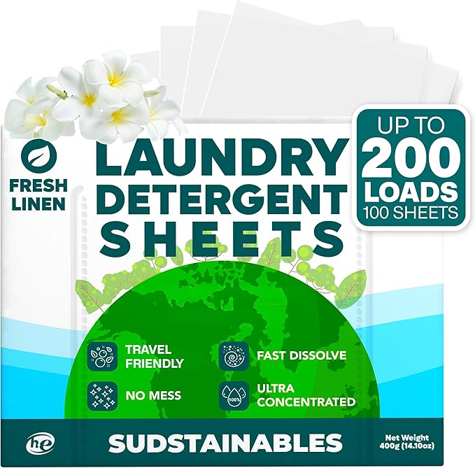 Fresh Linen, Lemon, and Unscented bundle 100 Sheet Laundry Detergent Sheets