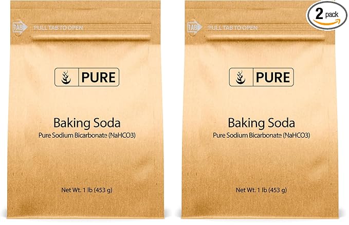 Pure Original Ingredients Sodium Bicarbonate (Baking Soda) (1 lb) Eco-Friendly Packaging, Always Pure, No Fillers Or Additives (Pack of 2)
