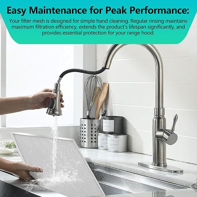 BPS1FA30 Universal Range Hood Filter Replacement 14.21"x11.89"x0.35" - Aluminum Frame & Mesh - Heavy Duty Grease Filter - 4 Pack by seteams