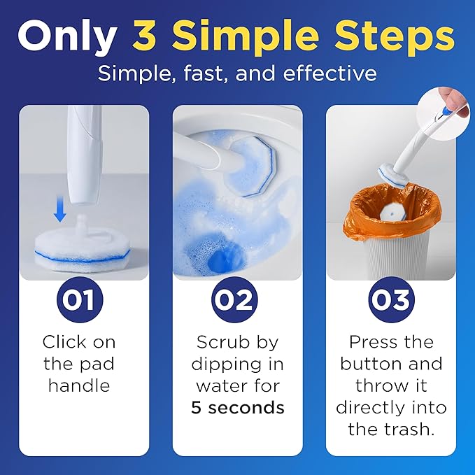 50 Count Toilet Wand Refills for Clorox Toilet Wand, 5X Cleaning Power, Replacement Heads for Clorox Wand, High-Density Disposable Brush Scrubber - No Falling Apart, Fresh Fragrance