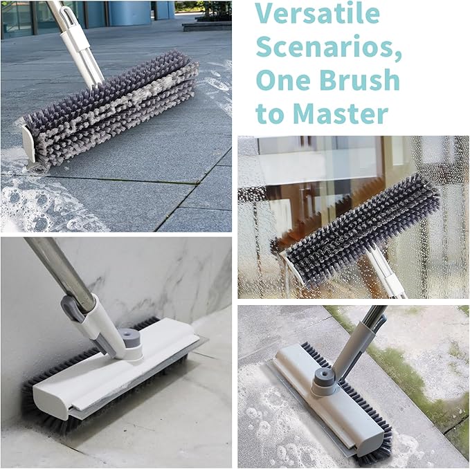 AIR U+ Floor Scrub Brush and Grout Brush with Long Handle