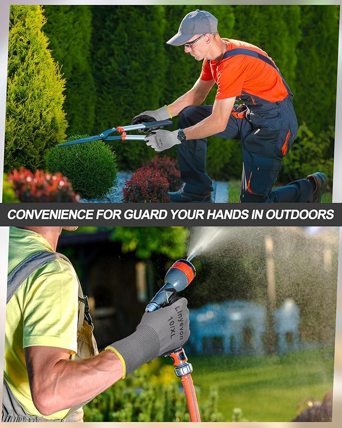 Maxcheck PU Coated Gloves Bulk, Reusable Rubber Safety Gloves for Men Women Work Warehouse, Mechanic, Woodworking