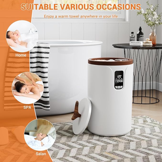 Towel Warmer with Timer - 20L Capacity, Adjustable Temperature & Auto Shut-Off for Towels & Blankets