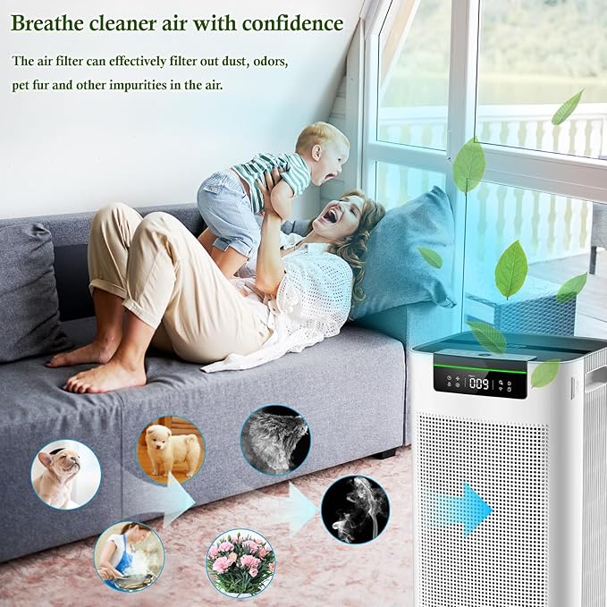 JF999 Replacement Filter Compatible with Jafända JF999 Air Cleaner Purifier, H13 4-Stage Filtration Activated carbon Air Clean Dust VOCs, 2-Pcs