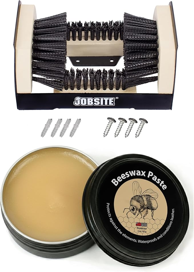 JobSite The Original Boot Scrubber and Beeswax Paste Bundle