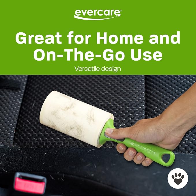 Evercare Lint Roller Pet Hair Remover Giant 60 Layers Per Roll, Green