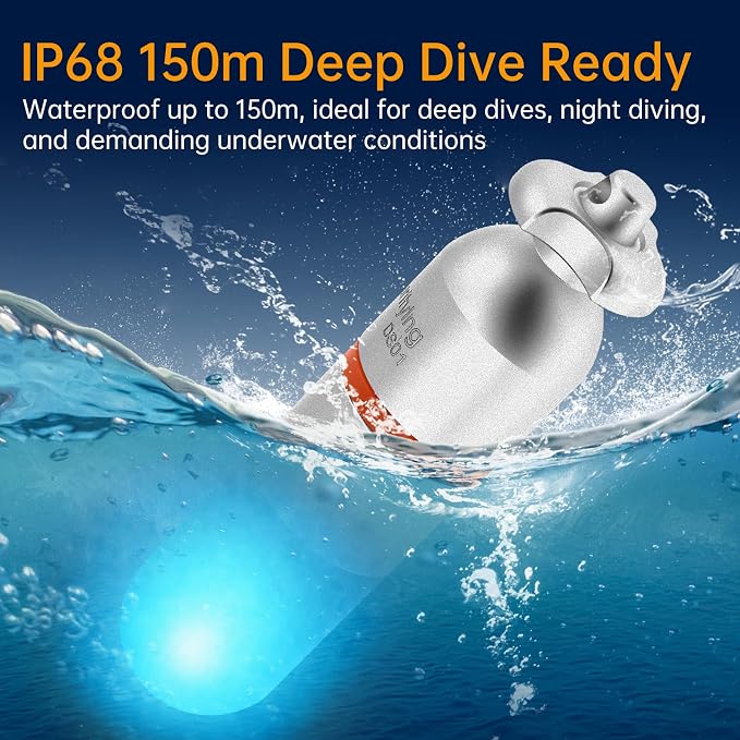 SecurityIng 2 Pcs Scuba Dive Signal Light, Mini Tank Marker Light with Constant and Flashing Modes, Underwater 150M Waterproof Strobe Beacon for Night Diving and Scuba Diving (Blue)