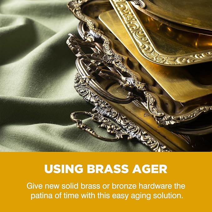 LIIZOUSUDA Brass Patina Solution - Brass Black Metal Finish to Blacken, Copper, Bronze Parts - Black Patina - 3.5 OZ