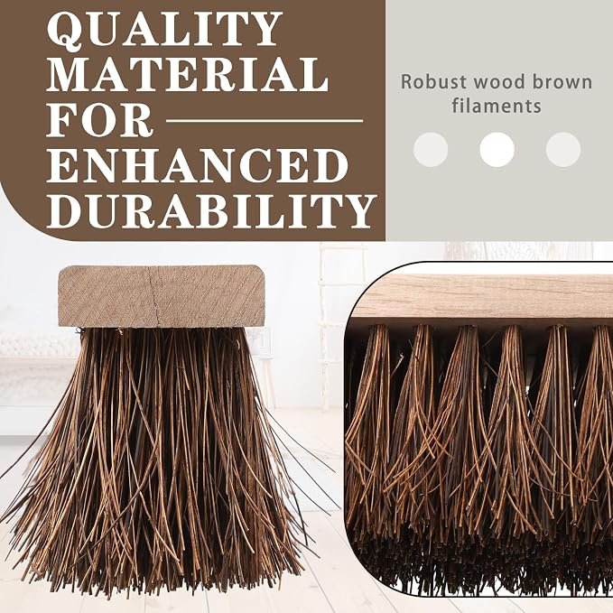 FillTouch 2 Pcs Push Broom Head Replacement Large Outdoor Heavy Duty Push Broom for Garage Driveway Cleaning, Farmhouse Animals Sheep Cow Back Scratcher(24 x 4 Inch)