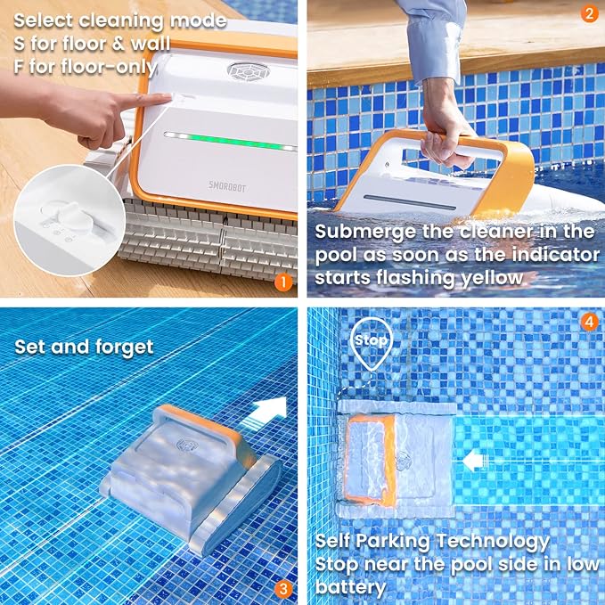 SMOROBOT (2023) Tank X11 Cordless Robotic Pool Cleaner, 3.5 Hour Runtime, 188W Suction Power, & Intelligent Path for Inground Pool Up to 4100 Sq Ft