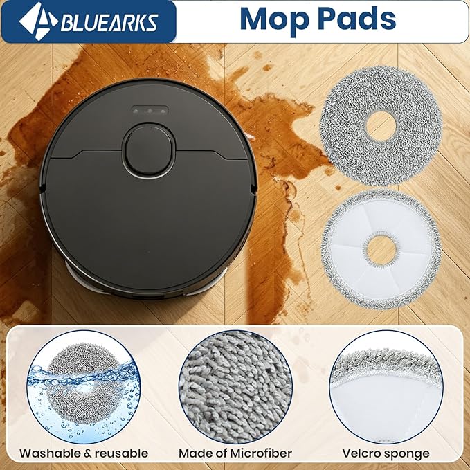25 Pack X40 Ultra Accessories Kit for Dreame X40 Ultra/L40 Ultra Gen 2/MOVA P10/P50 Pro Ultra Replacement Parts,1 Main Brush 6 Mop Pads 4 Hepa Filters 6 Side Brush 6 Vacuum Bags