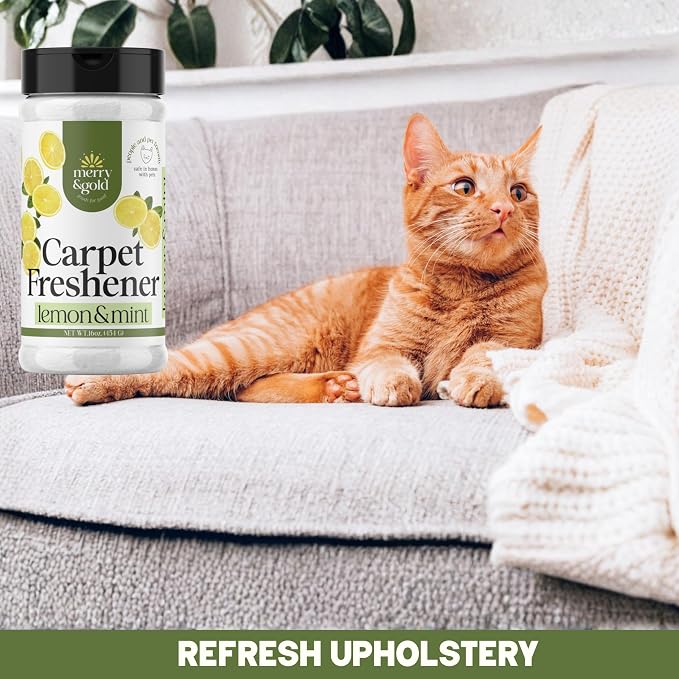 Carpet Deodorizer & Freshener Powder, Lemon + Mint, Shakers 16 oz | 2 Pack, Pet Odor Eliminator for Strong Odors & Pet Urine, Safe for Homes with Pets, Made in USA