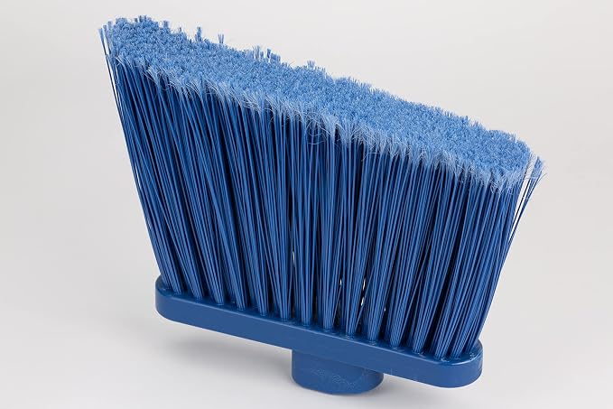 SPARTA 41082EC14 Plastic Color Coded Broom, Flagged Bristles, Long Broom With Angled Head For Large Debris, 56 Inches, Blue, (Pack of 12)