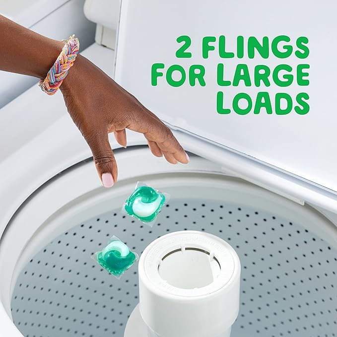 Gain Flings Laundry Detergent Pacs with Odor Defense, 102 Count, Super Fresh Blast Scent, HE 3in1 Detergent Pacs with Febreze and Oxi