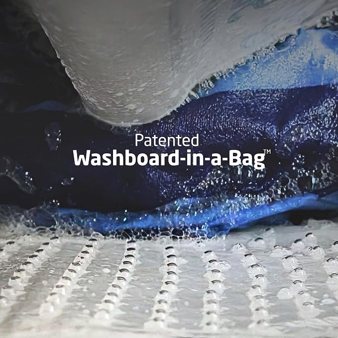 Scrubba Wash Bag Untouched - Patented Washboard-in-a-Bag™ Portable Travel Washing Machine Made with Recycled Polyester - Wash Clothes Anywhere in Minutes (5 oz)