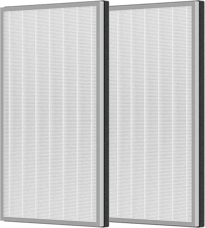 2 Pack Upgraded 3-in-1 Carbon HEPA HE601 Replacement Filter for Shark Air Cleaner Purifier 6 (HE601 & HE602) Part # HE6FKPET