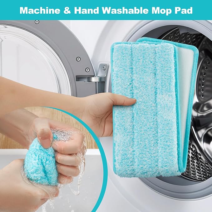 JOYMOOP 18 Inch Dust Mop for Hardwood Floors, Grey-White Heavy Duty Industrial Wet Dry Mop with Telescopic Handle and Microfiber Mop Head, Includes 5 Microfiber Pads