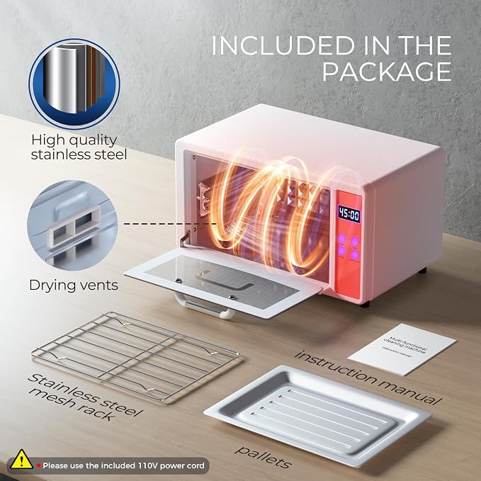UV Light Nail Tool Cleaning Machine - Dry Heat Cabinet UV Light Cleaner, Manicure Tool Cleaner Cabinet, Barber Salon Tools, 6L 110V 160W White