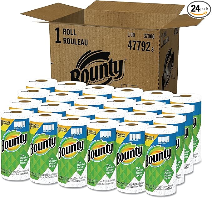 Bounty - Paper Towels - Select-A-Size Paper Towels - 2-Ply - Paper - 19.49" x 15" x 22.64" - Paper - 22.64" x 19.49" x 15" - White