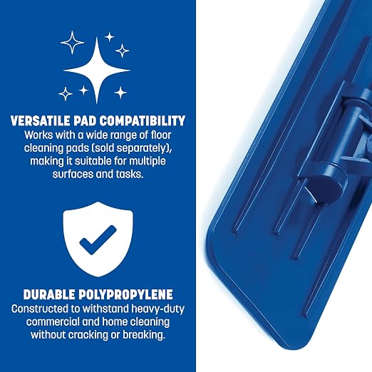 SPARTA Flo-Pac Swivel Pad Holder Cleaning Pad Holder, Floor Pad Holder with High Impact Plastic for Cleaning, 9.25 X 3.63 X 1.75 Inches, Blue