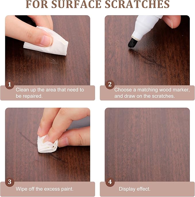 New Upgrade Furniture Pens for Touch Up, 12 Colors Wood Scratch Repair Markers, Professional Repair Tools for Stains, Scratches, Wood Floors, Tables, Bedposts