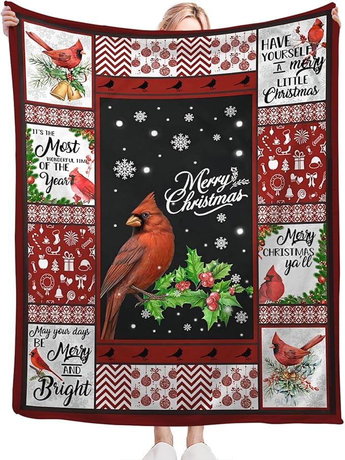 Tijuboni Cardinal Bird Throw Blanket for Girls Boys Women Men Kids Adults Soft Flannel Fleece Blanket for Couch Sofa Bed Home Decor 40"x50"
