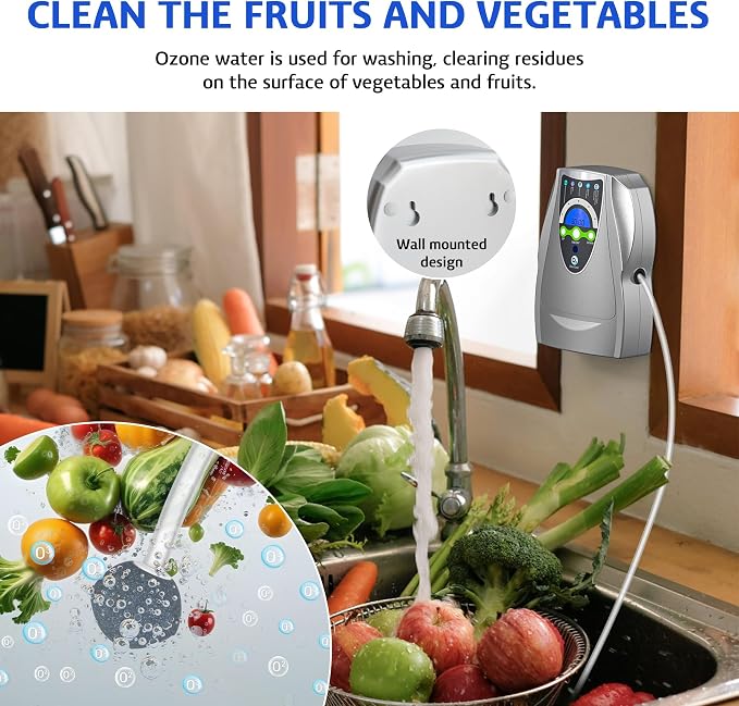 VTAR Ozone Machine, 500mg/h Multipurpose Ozone Machine Purify Air, Water, Fruits, Vegetables, Toothbrushes, Aquarium Cleaner Device in Water - Silver