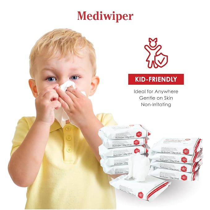 Mediwiper 160 Wipes (80 * 2 Packs) Alcohol-Free Sanitizing Wipes, Multi-Surface Cleaner, Large Unscented Wet Wipes Bulk, Hand Cleaning Cloth for School, Office, Business & Travel