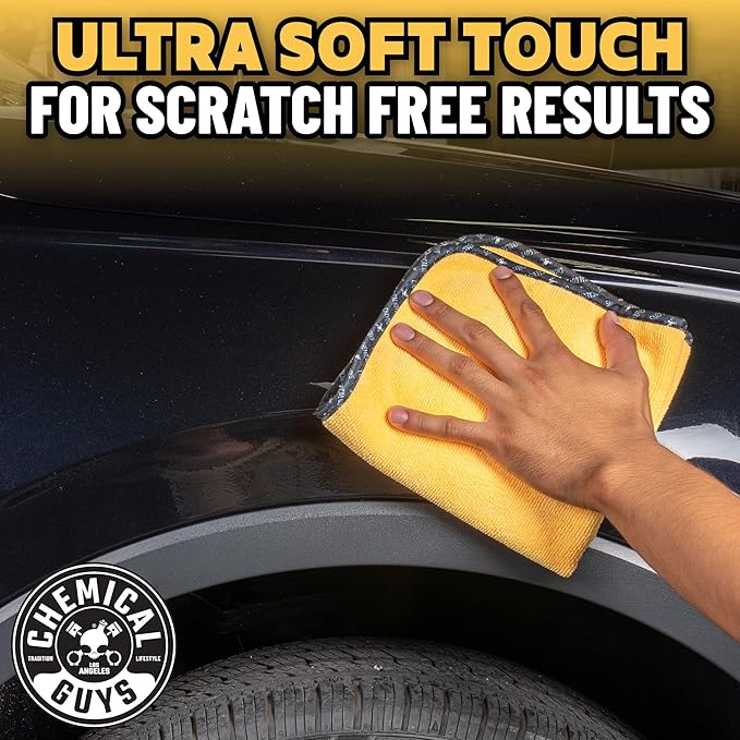 Chemical Guys CLD_998_1602 Sprayable Diablo Wheel Cleaner (Safe on All Wheel & Rim Finishes),16 oz (2 Pack) + MIC_506_03 Premium Microfiber Towels, Gold (16 Inch x 16 Inch) (Pack of 3)